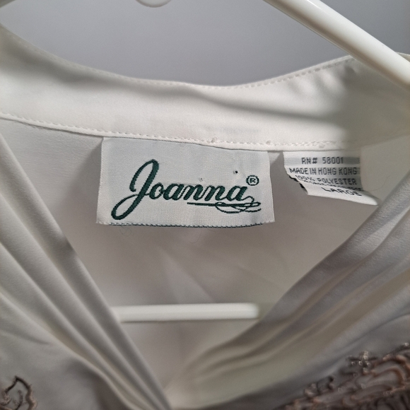 Vintage Joanna White Embroidered Button-up Blouse Size Large - Picture 3 of 9